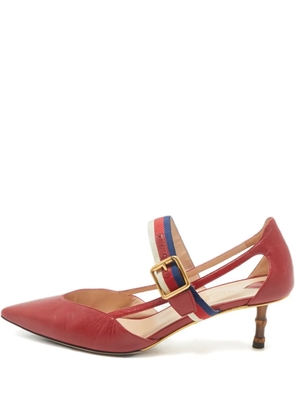 Gucci Pre-Owned Unia leather pointed-toe pumps - Red