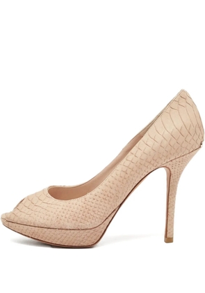 Christian Dior Pre-Owned 110mm python-embossed leather pumps - Neutrals