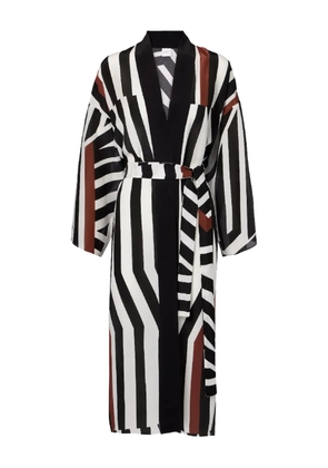 Max Mara Ovatte striped v-neck cover-up - Black