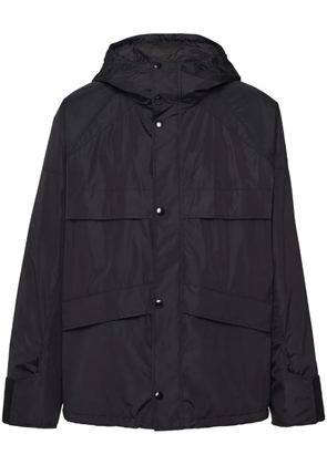 Prada triangle-logo hooded jacket - Black