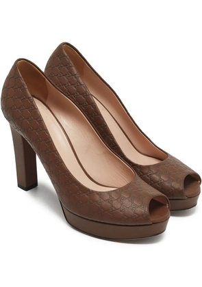 Gucci Pre-Owned 2024 platform peep-toe pumps - Brown