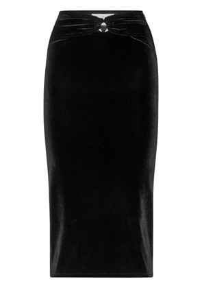 Philipp Plein cut-out velvet midi skirt - Black
