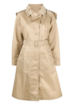 Moncler hooded belted trench coat - Neutrals