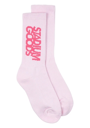 STADIUM GOODS® ribbed logo 'Blizzard Pink' socks