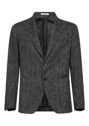 Tagliatore peak lapel chevron jacquard jacket - Brown