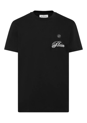 Philipp Plein logo-embroidered T-shirt - Black