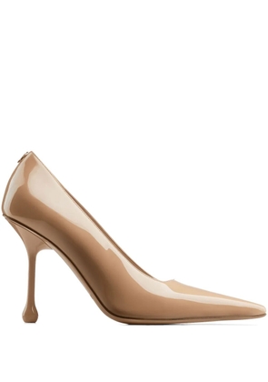 Jimmy Choo Ixia 95mm patent leather pumps - Neutrals