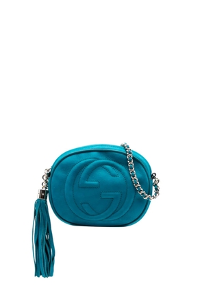 Gucci Pre-Owned 2016-2025 Mini Pebbled Calfskin Soho Chain crossbody bag - Blue