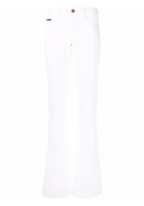 Philipp Plein high-waisted flared jeans - White
