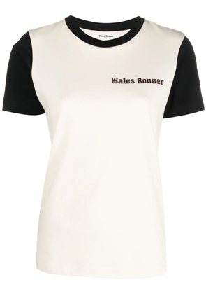 Wales Bonner logo-embroidered T-shirt - Neutrals