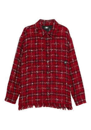 AMIRI frayed checked shirt - Red