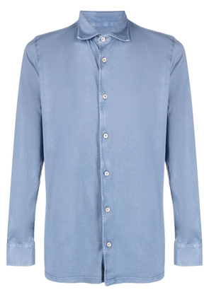 Fedeli long-sleeve cotton shirt - Blue