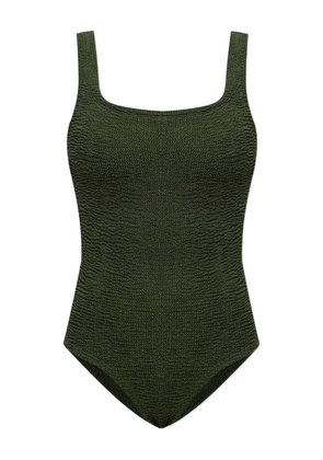 Hunza G square-neck crinkle swimsuit - Green