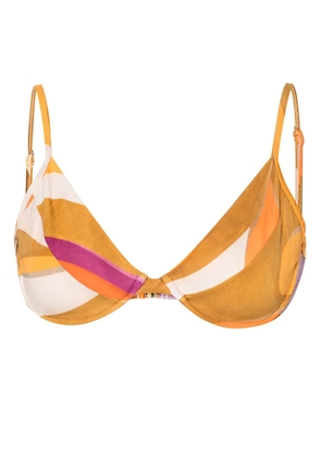 Raquel Diniz abstract-print bikini top - Neutrals