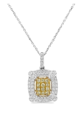 HYT Jewelry platinum yellow and white diamond necklace - Silver