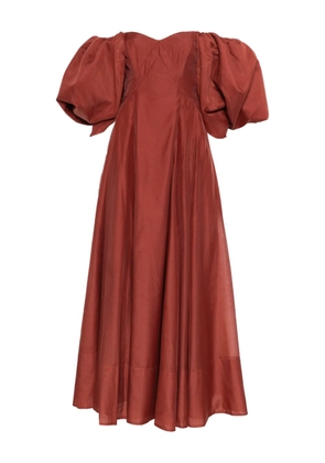 Aje Jardin puff-sleeve gown - Brown