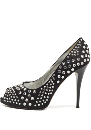 Giuseppe Zanotti Vintage 105mm crystal-embellished peep-toe pumps - Black