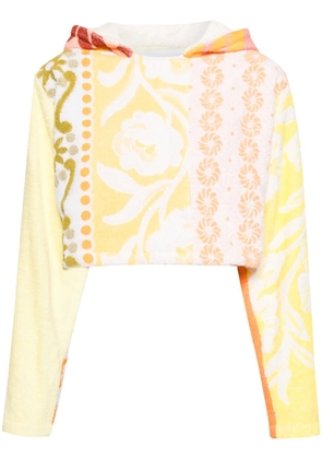 CAVIA colour-block terry-cloth hoodie - Orange