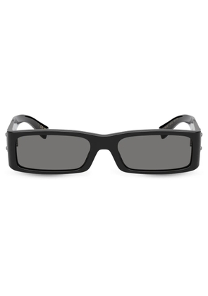 Dolce & Gabbana Eyewear Re-Edition logo-plaque rectangle-frame sunglasses - Black