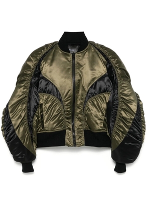 Mugler satin bomber jacket - Green