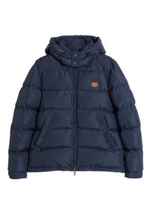 Valentino Garavani VLogo-patch hooded down jacket - Blue