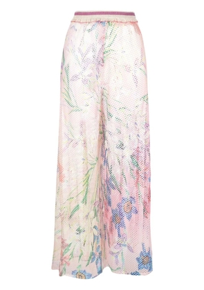 PatBO Iris mesh-panel trousers - Multicolour