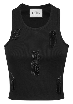 Philipp Plein fringed tank top - Black