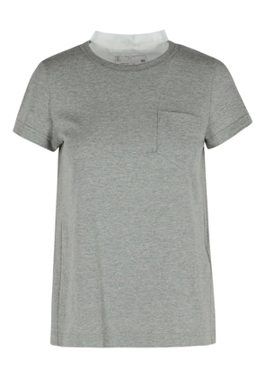 sacai cotton T-shirt - Grey