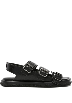Moma Lux buckled leather sandals - Black