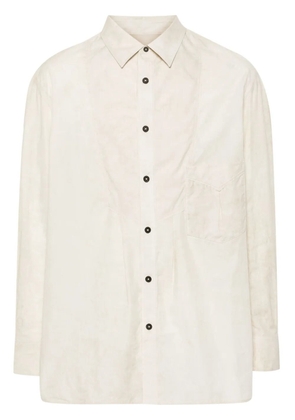 Ziggy Chen patch-pocket shirt - Neutrals