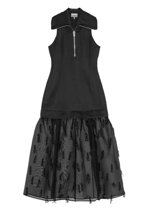 GANNI layered-design midi dress - Black