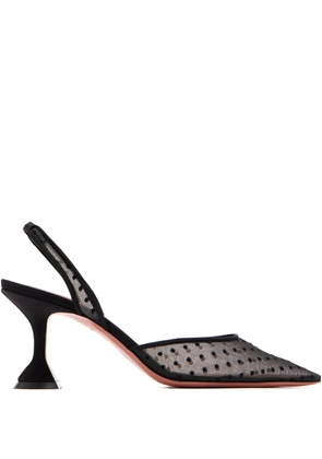 Amina Muaddi Holli polka-dot lace pumps - Black