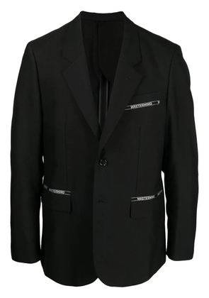 Mastermind World logo-patch single-breasted blazer - Black
