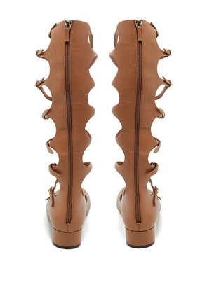 Christian Dior Pre-Owned buckle leather flats - Brown