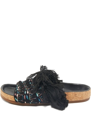 Chloé Pre-Owned crochet tassel sandals - Black