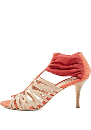 Fendi Pre-Owned 75mm ruched heeled sandals - Neutrals