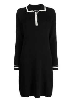 tout a coup stripe-trim polo dress - Black