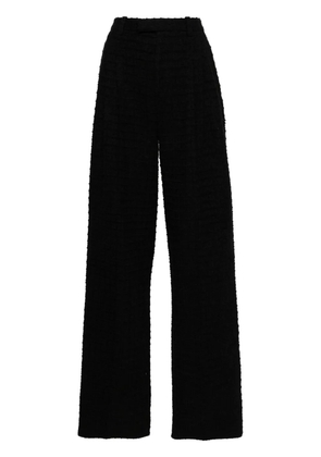 Gucci waffle-effect tweed trousers - Black