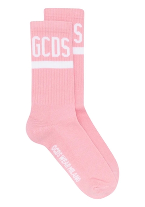 GCDS ribbed contrast logo socks - Pink