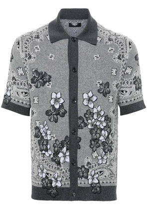 AMIRI floral-jacquard knitted shirt - Grey