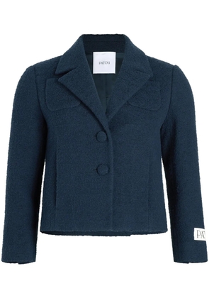 Patou cropped tailored tweed jacket - Blue