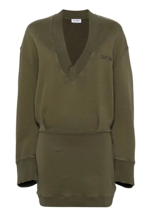 The Attico logo-lettering jersey minidress - Green