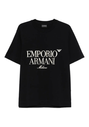 Emporio Armani logo-embroidered T-shirt - Black