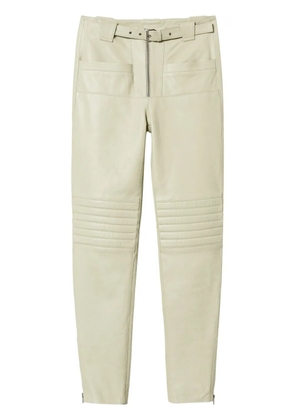 TWINSET Fairfax leather biker trousers - Neutrals