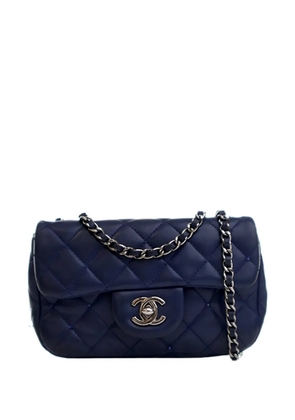 CHANEL Pre-Owned 2012-2013 Mini Rectangular Classic Lambskin Crystal Single Flap crossbody bag - Blue