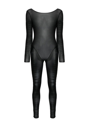 Maison Close Nuit Fauve naked-back long-sleeves jumpsuit - Black