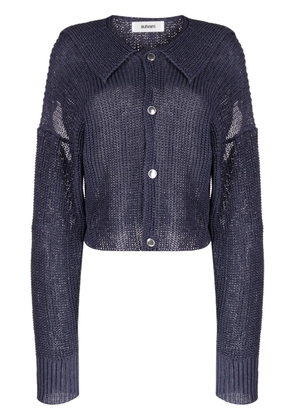 sulvam slit-detail cotton cardigan - Blue
