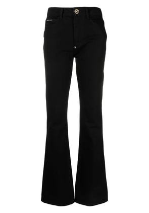 Philipp Plein skull flared high-waisted jeans - Black