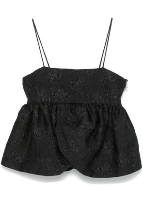 ROTATE BIRGER CHRISTENSEN cloqué-effect draped-detailing top - Black