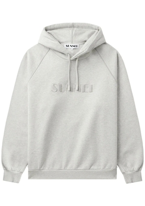 Sunnei logo-embroidered hoodie - Grey